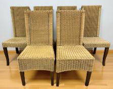 Six wicker dining room chairs