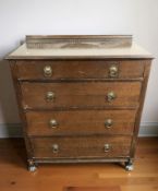 An Edwardian oak four drawer chest, 94 cm x 46 cm x 110 cm.