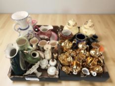 Assorted ceramics, gold plated tea china, Ringtons jugs, etc.