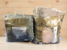 Two jacquard quilted throws, 230 cm x 220 cm and 260 cm x 240 cm.