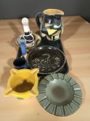 A group of Scandinavian studio pottery wares, large jug,