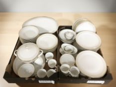 A large quantity of German gilt rimmed tea and dinner porcelain (2 boxes)