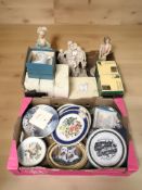 A quantity of collector's plates including Coalport, Cherished Teddies ornaments, Masons china,