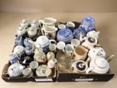 A group of Ringtons caddies, teapots, Davenport limited edition steins, other ceramics.