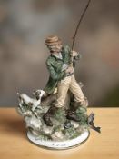 A Capodimonte figure of a fisherman, height 55 cm.
