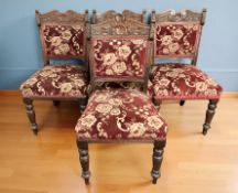 A set of four late Victorian dining chairs.