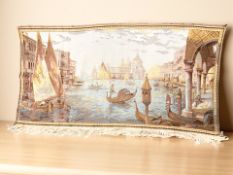 An embroidered wall hanging depicting the Grand Canal, Venice, 132 cm x 76 cm.