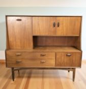 A G Plan fresco teak sideboard, 153 cm x 43 cm x 136 cm.