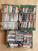 A quantity of DVDs and CDs.