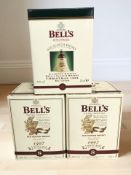 Three Bell's Scotch Whisky Christmas decanters, 1997 (x2) and 1998, all boxed.