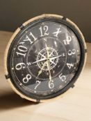 A contemporary battery powered compass clock, with rope border, diameter 47 cm.