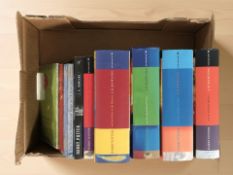 A group of Harry Potter series volumes.