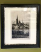 After Axel Haig : Riverside, monochrome etching, circa 1885, 35 cm x 20 cm.