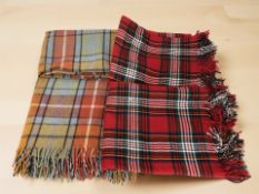 A large Buchanan tartan wool blanket made by The Tartan Blanket Company Leith,