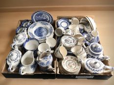 A quantity of Churchill blue and white tea and dinner wares, Dudson Brothers tea china, etc.