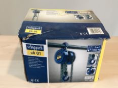 A Scheppach 1000 kg chain block, in box.