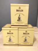 Three Bell's Scotch Whisky Christmas decanters, 2006, 2007 and 2008, all boxed.