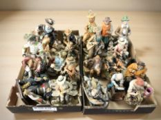 Assorted figurines including Italian bisque porcelain figures, etc.