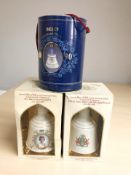 Three Bell's Scotch Whisky royal commemorative decanters, 90th birthday of the Queen Mother 1990,