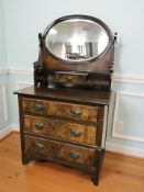 An Edwardian walnut mirror back dressing chest, 92 cm x 49 cm x 156 cm.