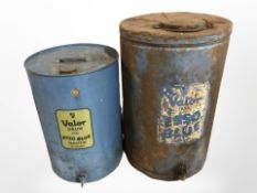 Two vintage weathered Esso drums, height 66 cm.