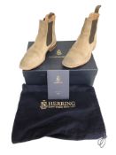 A pair of Herring suede leather Hockley ankle boots, size 6, in box with dust covers.