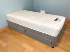 A 3 ft storage divan with Silent Night mattress.