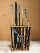 A group of fishing rods including a Shakespeare 3.