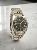 A gent's vintage stainless steel Hamilton military-issue centre seconds wristwatch, circa 1975,