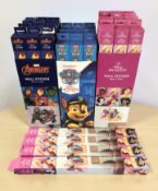 A group of children's Marvel, Disney and Nickelodeon wall stickers.