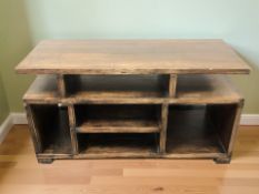 A contemporary hardwood sideboard, 132 cm x 55 cm x 70 cm.