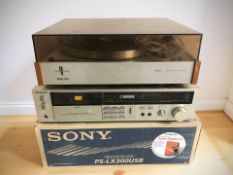 A Philips 202 electronic turntable, a Technics stereo cassette deck M226,