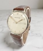 A gent's vintage stainless steel Jaeger LeCoultre centre seconds manual wind wristwatch,