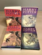 Four Harry Potter paperback volumes comprising The Prisoner of Azkaban (x2) and The Goblet of Fire