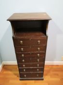 A late Victorian mahogany music chest,