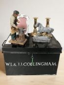 A lacquered metal deed box, Art Nouveau style photo frame,