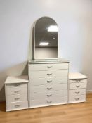 A modern laminated six drawer bedroom chest, width 94 cm,