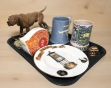 A group of ceramics including a Carlton Ware money box in the form of a cat,