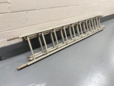 A triple section aluminium ladder,