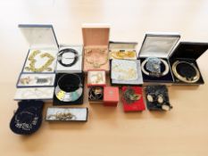 A collection of boxed costume jewellery including Ciro.