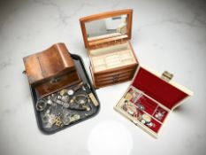 A group of modern jewellery boxes, wristwatches,
