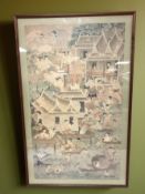 A print after Jim Thompson depicting oriental figures,