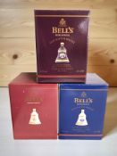 Three Bell's Scotch Whisky Christmas decanters, 2000, 2001 and 2002, all boxed.