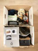 Assorted Scandinavian kitchen wares, stainless steel trays, tins, etc.