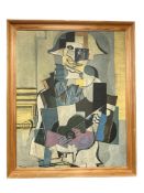After Pablo Picasso : Harlequin with Guitar, canvas print, 41 cm x 50 cm.