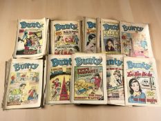 A collection of Bunty comics, circa 1980s.
