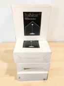 Four boxed Habitat LED pendant lights.