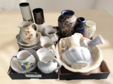 A group of antique pottery jugs, wash basin, vases, etc.