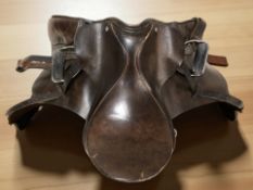 A leather saddle.