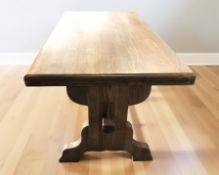 An oak refectory dining table, 160 cm x 84 cm x 77 cm.